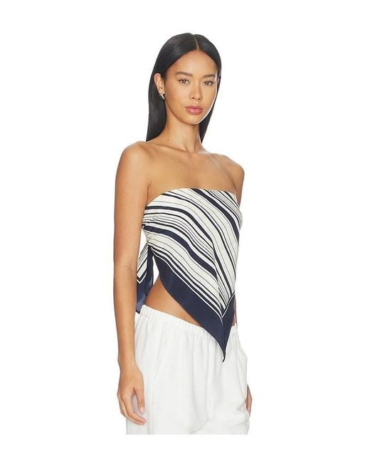 Lovers + Friends Blue Carmen Scarf Top