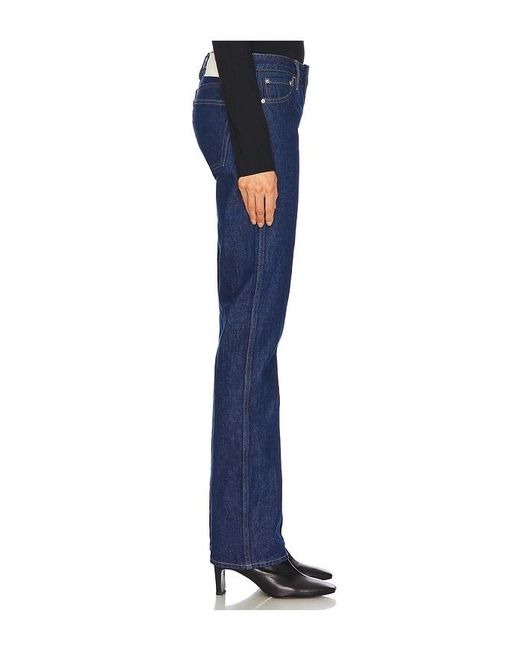 GRLFRND Blue Isabel Low Rise Straight Jeans