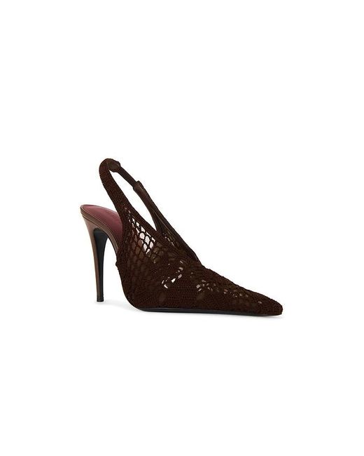 Magda Butrym Brown Slingback Crochet Pump