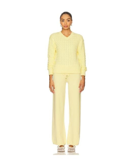 Frankie's Bikinis Yellow Prince Cable Knit Sweater