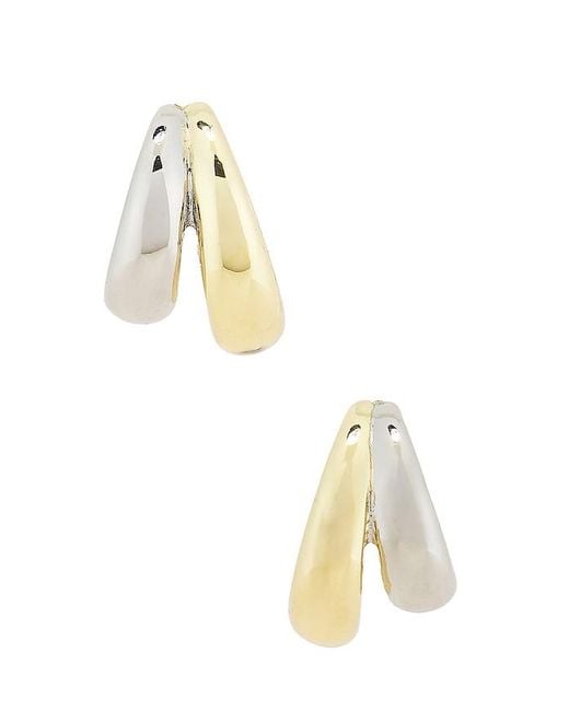 BaubleBar Metallic Mixed Metal Double Hoop Earrings