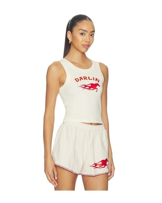 Darling White Hot Bronc Crop Tank