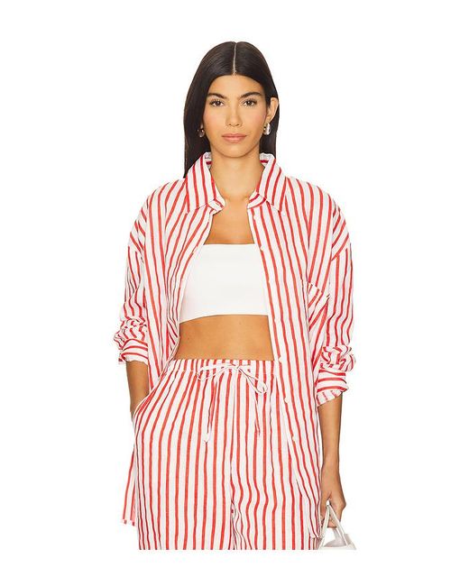 AEXAE Linen Woven Shirt Red