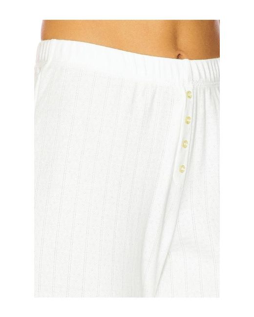 Leset White Pointelle Boxer Pant