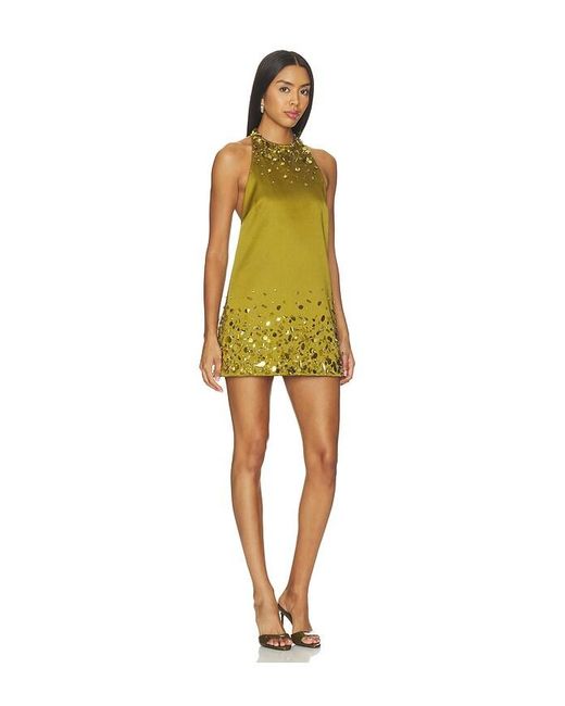 retroféte Yellow Tobonie Embroidered Dress