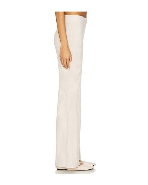 Barefoot Dreams White Cozychic Ultra Lite Lurex Rib Wide Leg Pant