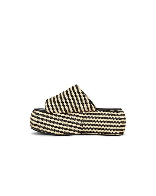 Simon Miller White Stripe Raffia Cloudy Platform Sandal
