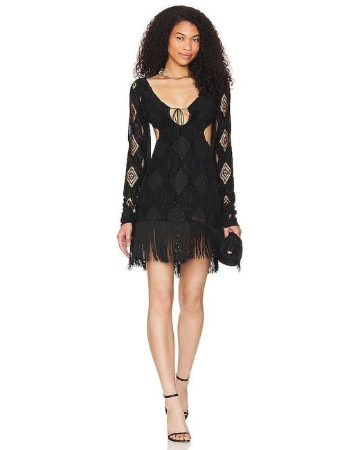 For Love & Lemons Black Aubrey Mini Dress