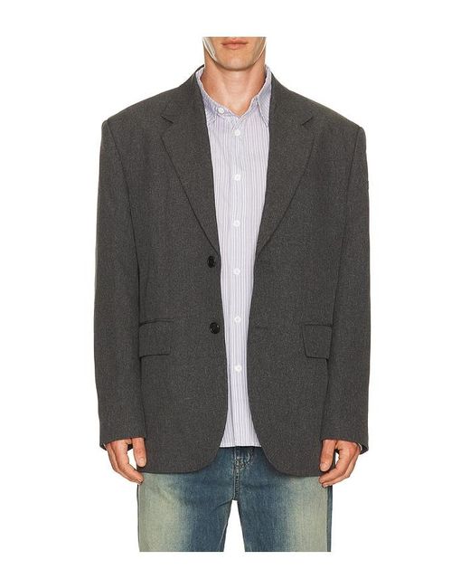 we11done Black Hood Detachable Blazer for men