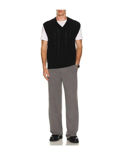 KROST Gray Herringbone Pleated Trousers for men