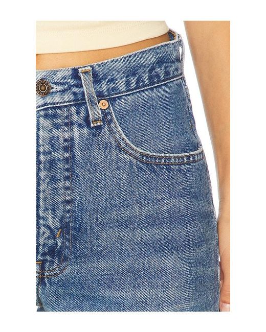 aligrace Blue Vintage High Rise Slim Straight Jean