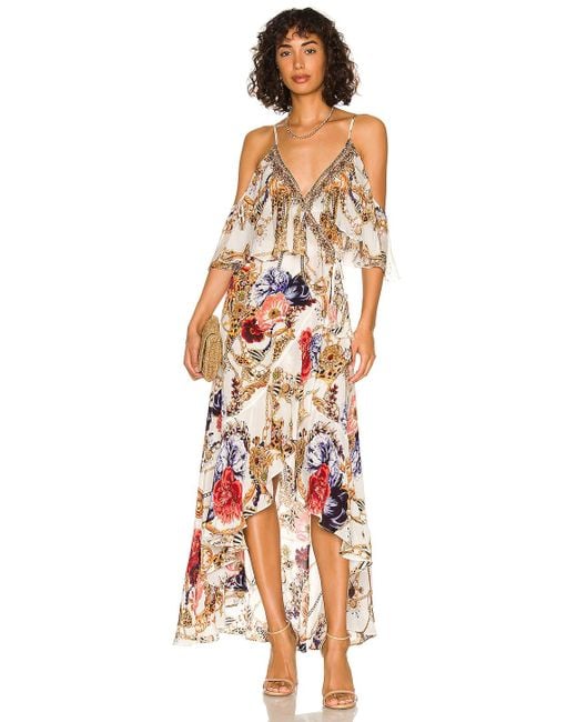 Camilla Silk Ruffle Wrap Dress | Lyst