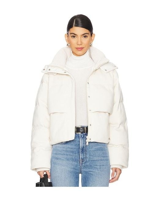 Jonathan Simkhai White Wool-Blend Hooded Puffer Jacket