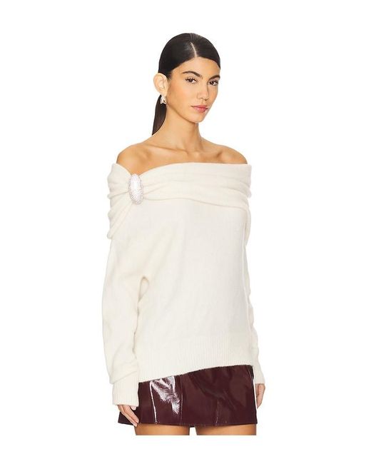 GIUSEPPE DI MORABITO White Off The Shoulder Sweater