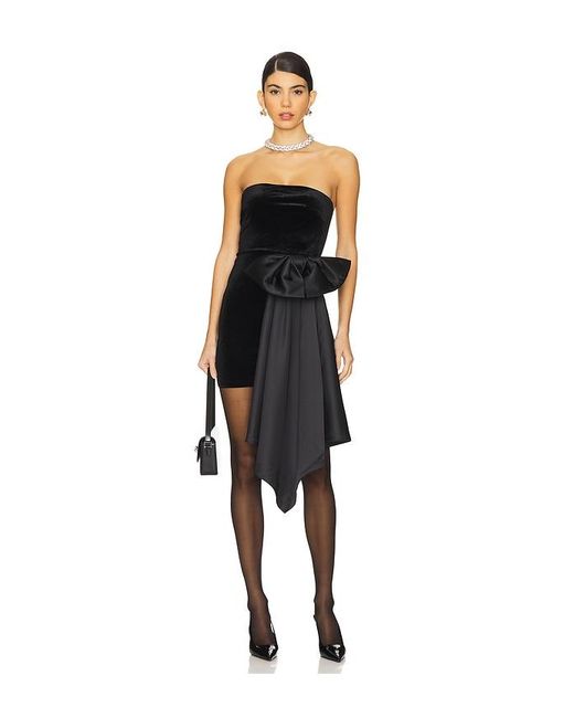 MORE TO COME Black Clea Velvet Dress