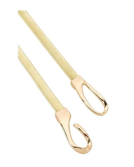 Lele Sadoughi White Stretch Chain Belt