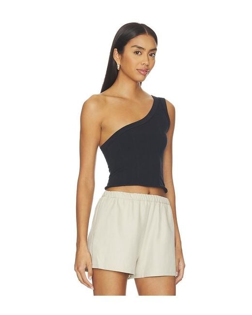 Free People Black So Soft Asym Cami