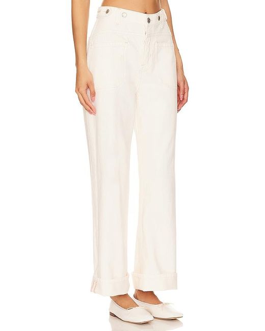 Free People White X We The Free Palmer Cuffed Wide Leg