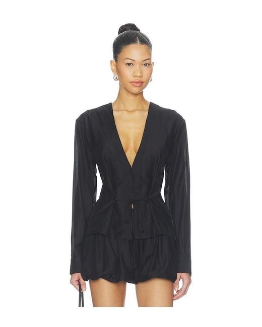 Lovers + Friends Black Caden Blouse