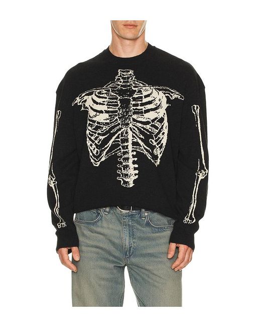 AllSaints Black Skelli Crew Neck Sweater for men