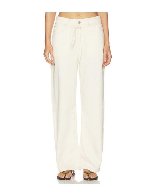 DL1961 White Casie Aura Mid Rise Relaxed Wide Leg Jeans