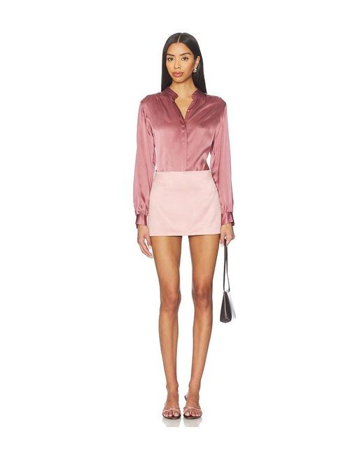 L'Agence Pink 'Agence Bluse Mit Stehkragen Bianca