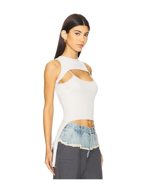 PRIVATE POLICY White Mesh Harness Tank Top