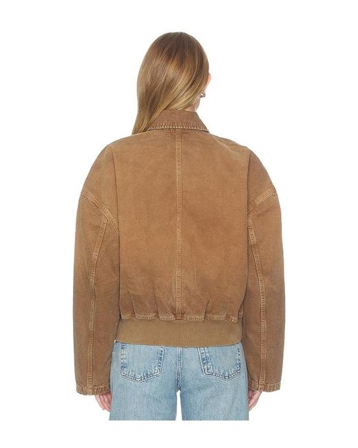 SLVRLAKE Denim Multicolor Harlem Curve Sleeve Bomber