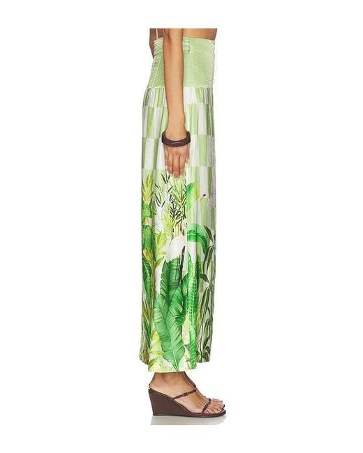 VERANDAH Green Pushpanjali Wrap Maxi Skirt