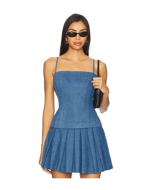 Lovers + Friends Blue Simone Top