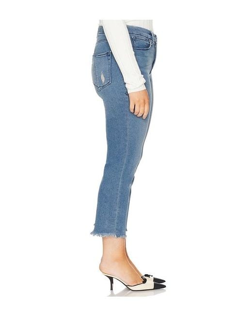 GOOD AMERICAN Blue Good Petite Straight Split Pockets Jeans