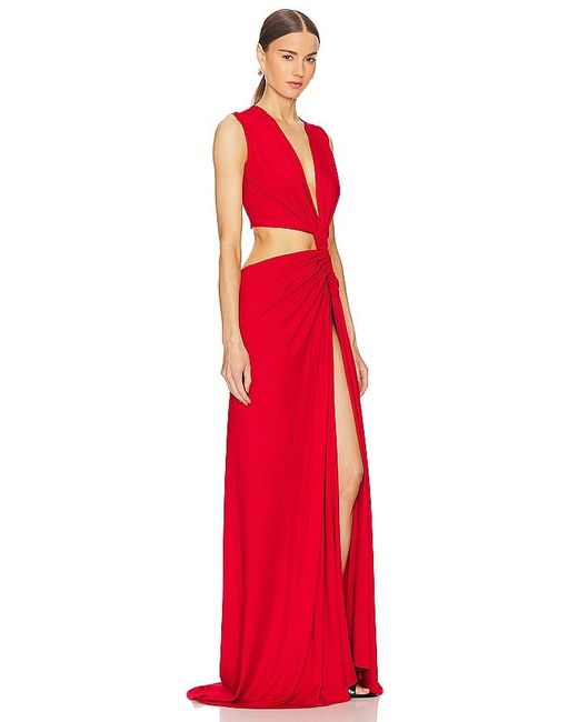 Sid Neigum Red Triple Loop Knit Dress