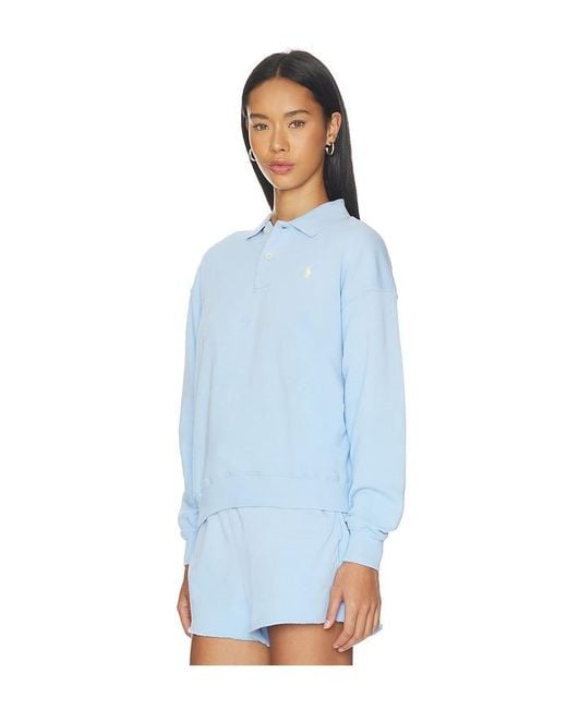 Polo Ralph Lauren Blue Island Fleece Polo Sweatshirt