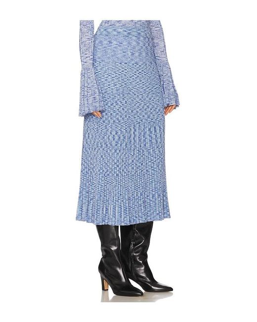 Zimmermann Blue Mouline Midi Skirt