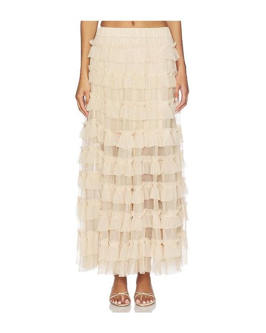 AllSaints Natural Aude Ruffle Skirt