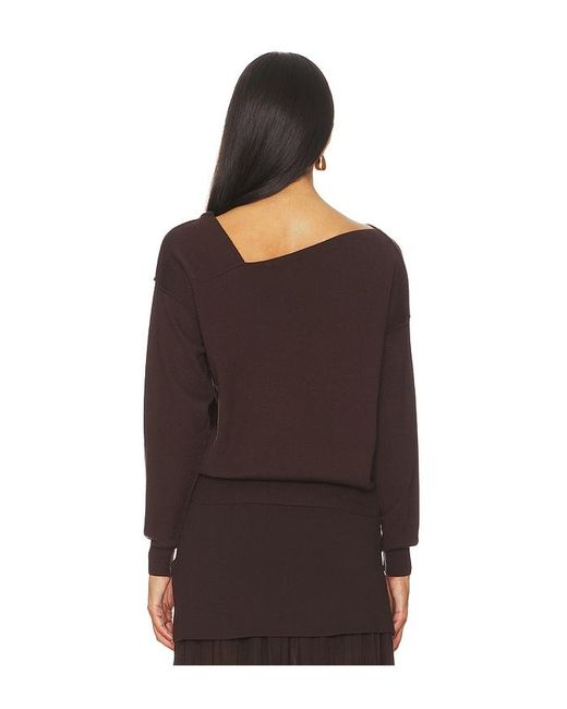 Line & Dot Brown Favorite Off Shoulder Sweater