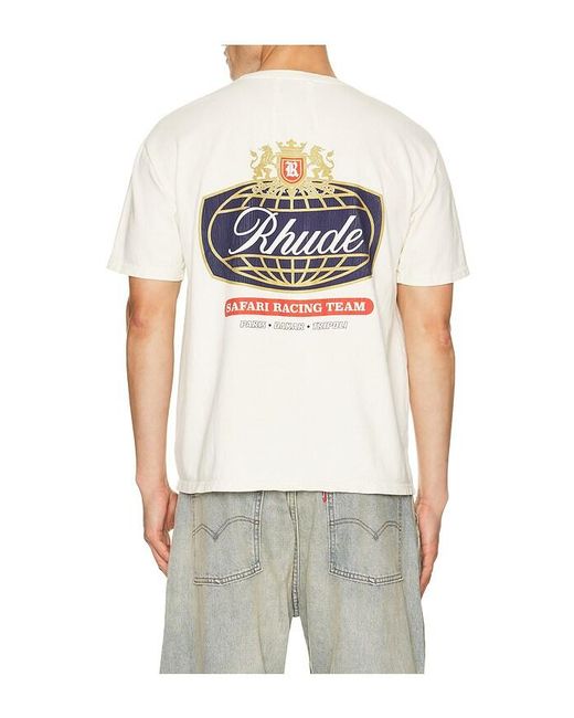 Rhude White Safari Crest Tee for men
