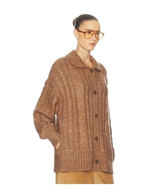 Helsa Brown Jessiah Cable Cardigan