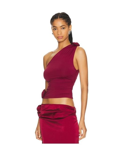 Lioness Red Rendezvous One Shoulder Top