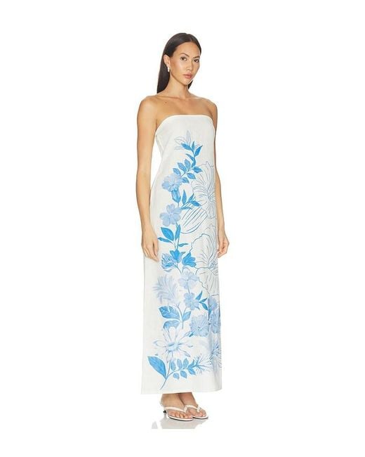 VERANDAH Blue Strapless Tulip Gown