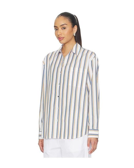 Leset White Yoshi Stripe Classic Button Down
