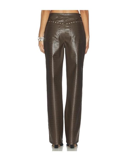 Lamarque Brown X Revolve Devin Faux Leather Croco Studded Pant