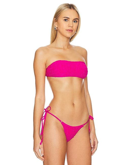 Frankie's Bikinis Pink Rosabella Satin Top