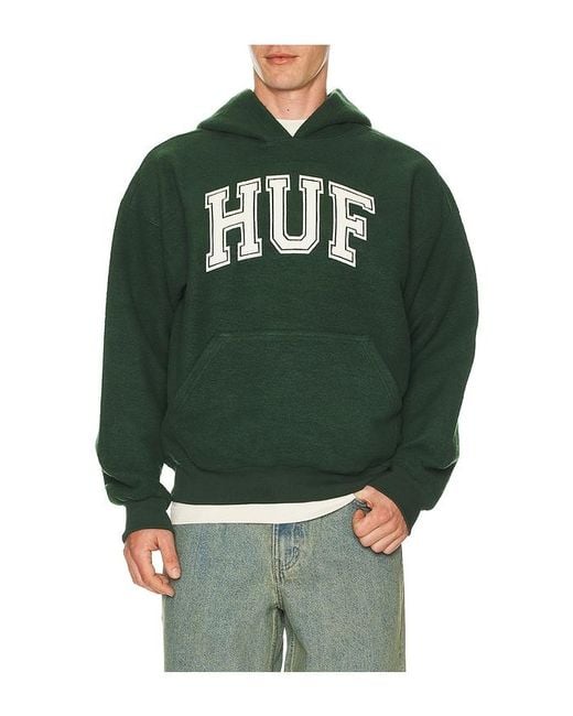 Huf Green Cracked Arch Inside Out Hoodie for men