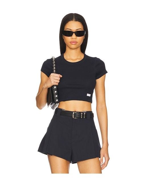 Alexander Wang Black Cropped Short Sleeve Tee