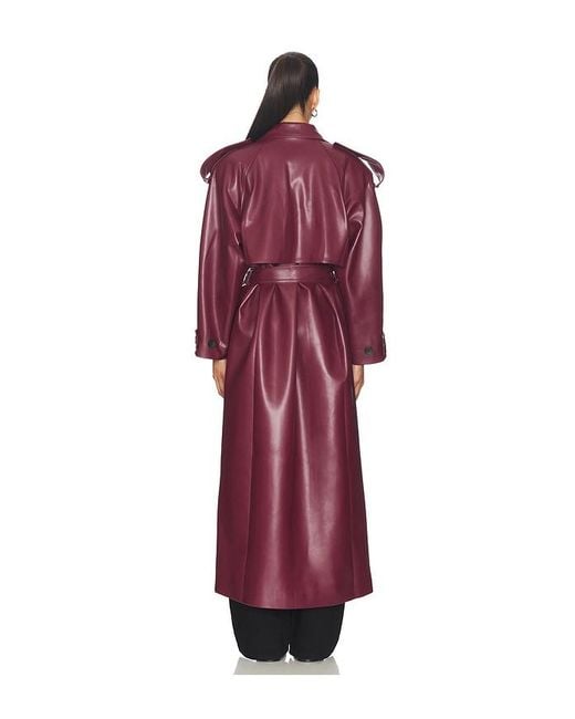 SELMACILEK Red Leather Trenchcoat
