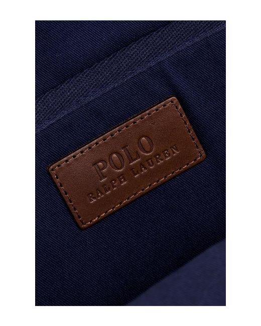 Polo Ralph Lauren Blue Canvas & Leather Novelty Polo Society Bear Large Backpack for men