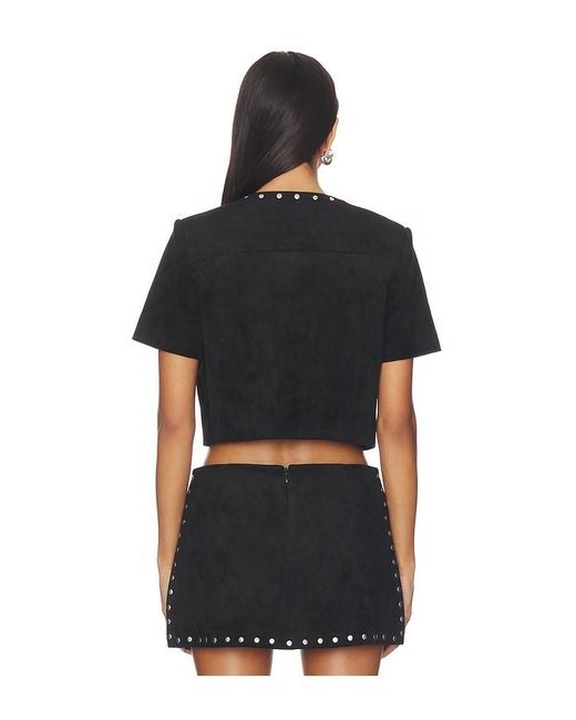 Amanda Uprichard Black Braswell Suede Top