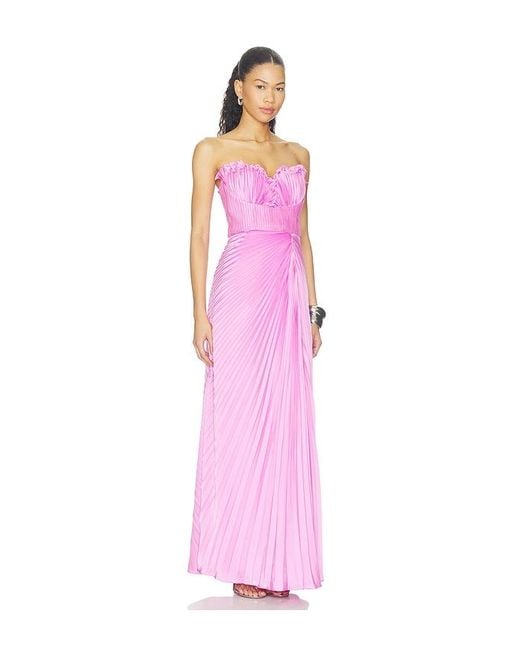AMUR Pink Kaylani Pleated Gown