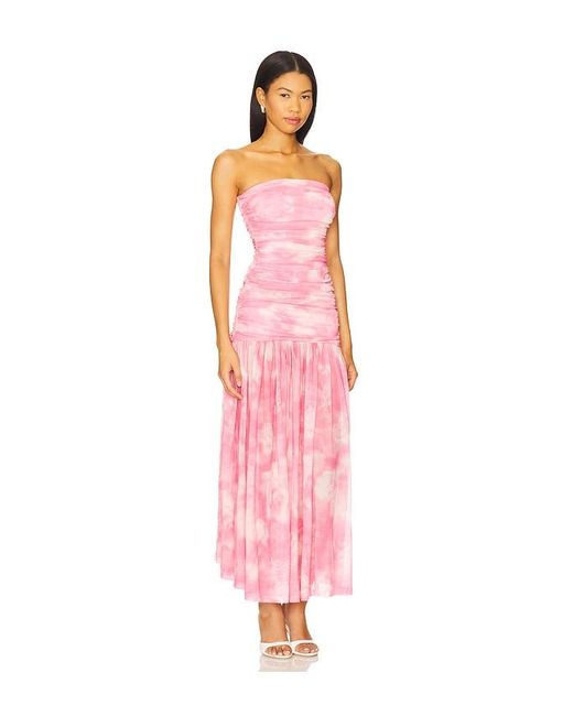 Bardot Pink Solana Mesh Maxi Dress